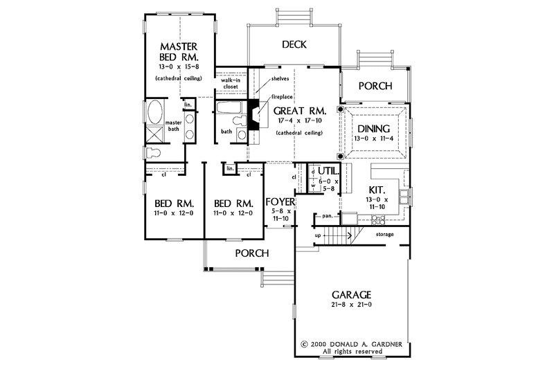 Home Plan - Floor Plan - Main Floor for Ranch House Plan #929-560 - 3 bed, 2 bath