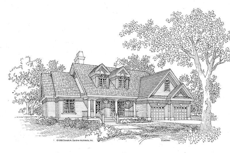 Architectural House Design - Exterior - Front Elevation 3 for Country House Plan #929-366 - 4 bed, 2.5 bath