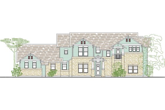 Exterior - Front Elevation 3 for Craftsman House Plan #80-205 - 4 bed, 3.5 bath