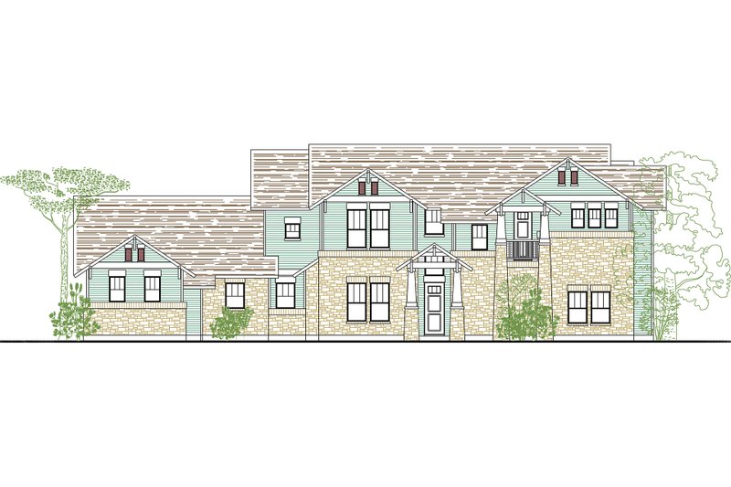 Dream House Plan - Exterior - Front Elevation 3 for Craftsman House Plan #80-205 - 4 bed, 3.5 bath