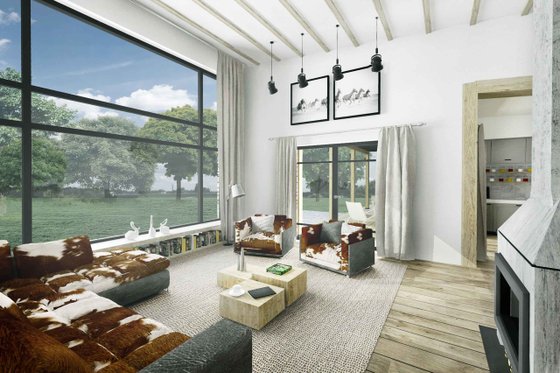 Interior - Family Room for Modern House Plan #924-15 - 3 bed, 2.5 bath