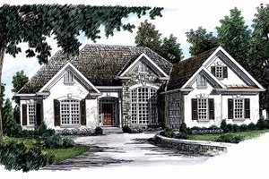 European Exterior - Front Elevation Plan #927-118