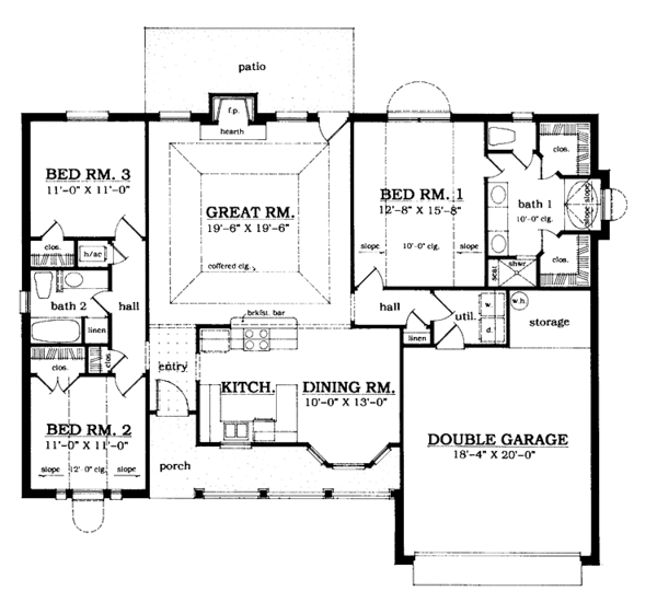 House Plan Design - Country Floor Plan - Main Floor Plan #42-573