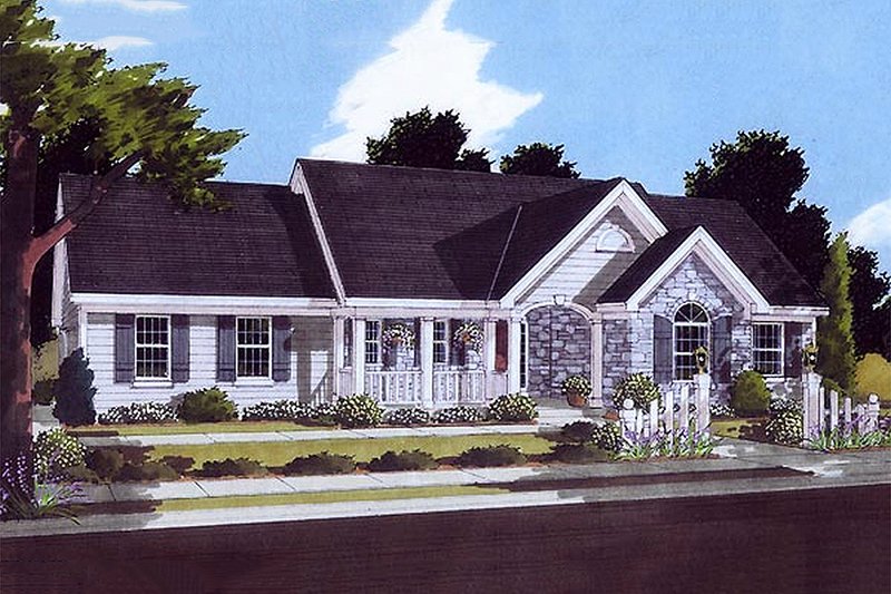 Dream House Plan - Country style home, elevation