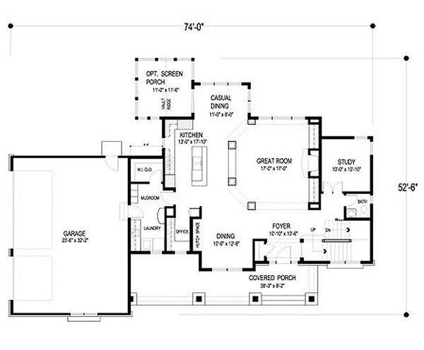 Craftsman style plan 56-597 main floor