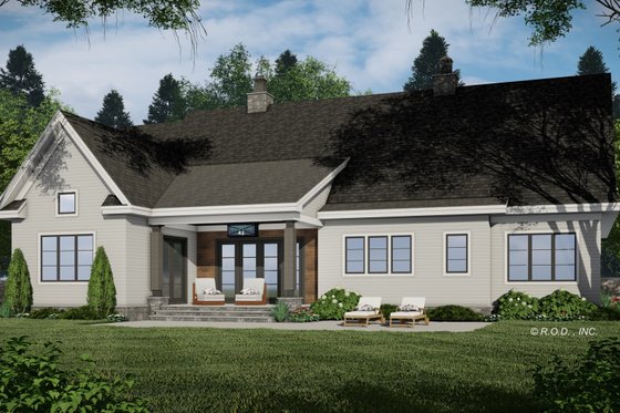 Exterior - Rear Elevation 2 for Farmhouse House Plan #51-1223 - 3 bed, 3 bath