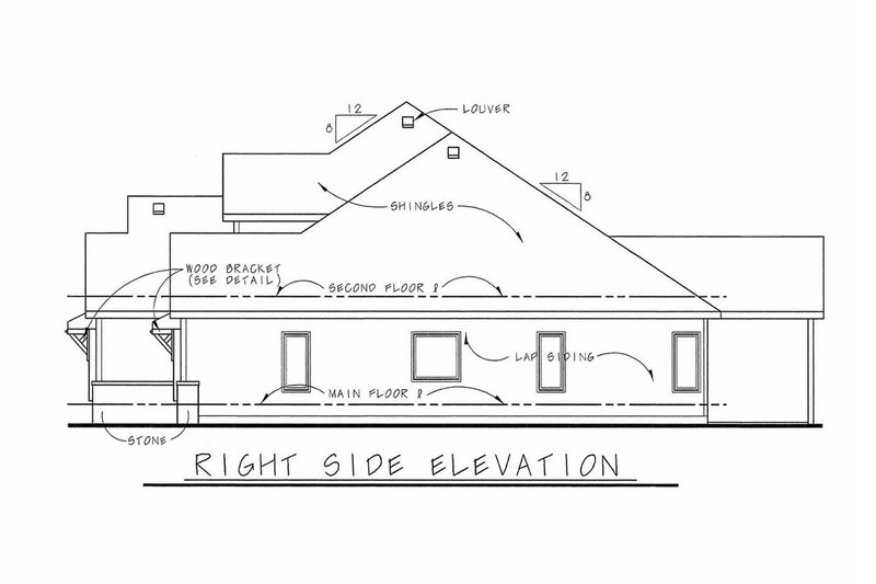 House Blueprint - Exterior - Other Elevation 1 for Craftsman House Plan #20-2243 - 4 bed, 3.5 bath