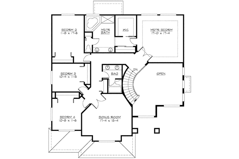 Home Plan - Floor Plan - Upper Floor for Traditional House Plan #132-151 - 4 bed, 2.5 bath