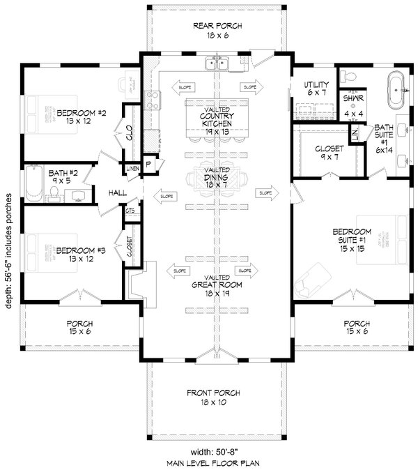 Barndominium Floor Plan - Main Floor Plan #932-1208