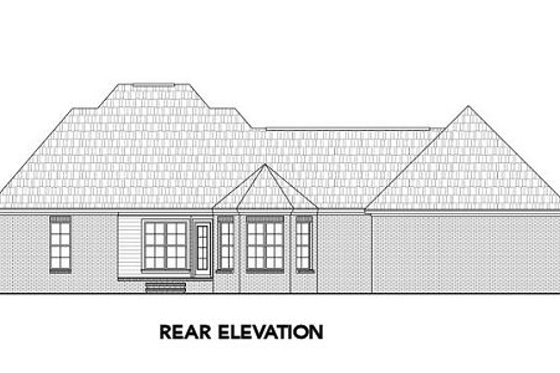 Exterior - Rear Elevation for Southern House Plan #21-302 - 3 bed, 2 bath