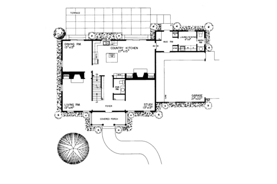 Floor Plan - Main Floor for Colonial House Plan #72-360 - 4 bed, 4 bath