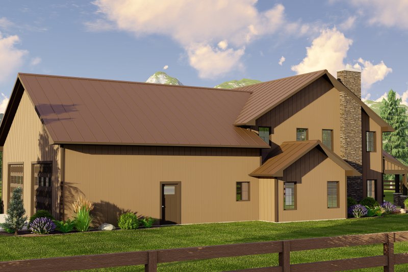 House Blueprint - Exterior - Rear Elevation for Barndominium House Plan #1064-222 - 3 bed, 2.5 bath