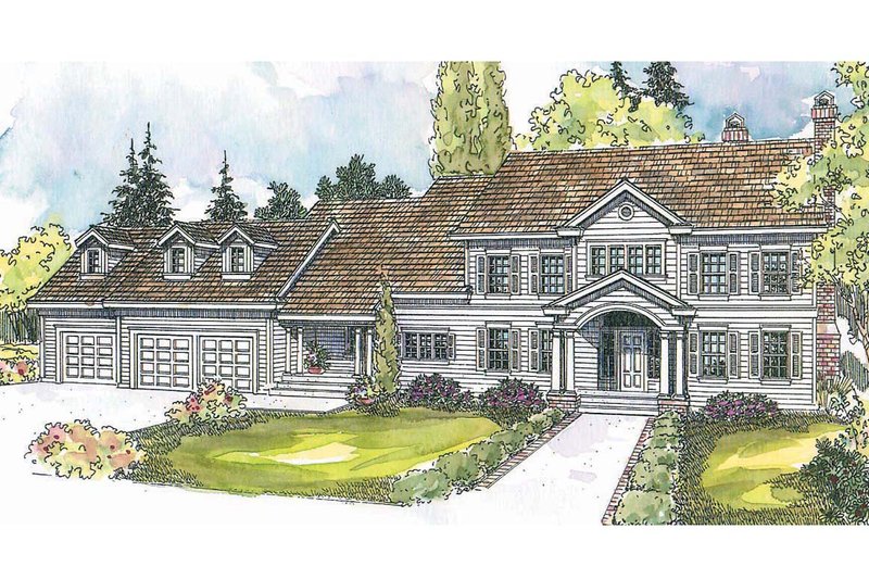 Architectural House Design - Colonial Exterior - Front Elevation Plan #124-550