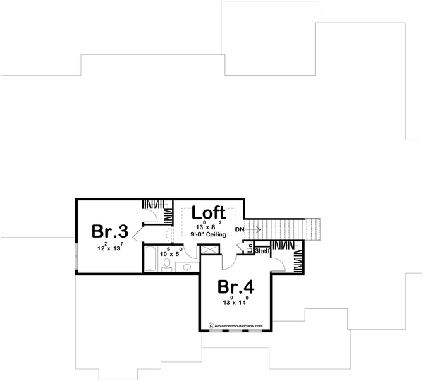 Dream House Plan - Cottage Floor Plan - Upper Floor Plan #455-541