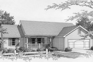 Ranch Exterior - Front Elevation Plan #112-112