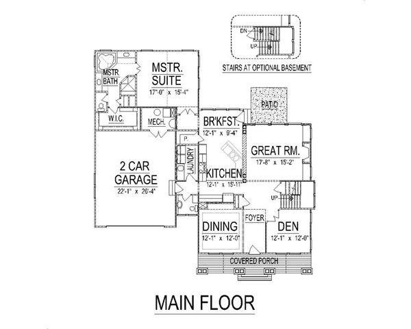 Craftsman Floor Plan - Main Floor Plan #458-10