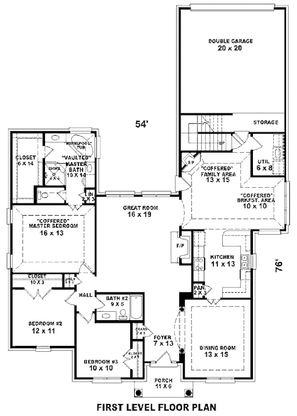 Traditional Floor Plan - Main Floor Plan #81-13831