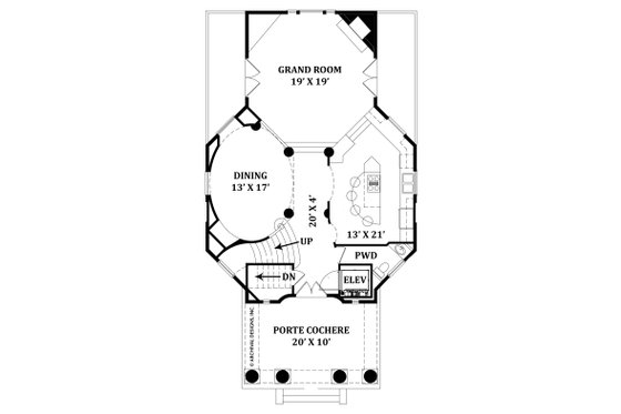 Floor Plan - Main Floor for Classical House Plan #119-343 - 4 bed, 3.5 bath