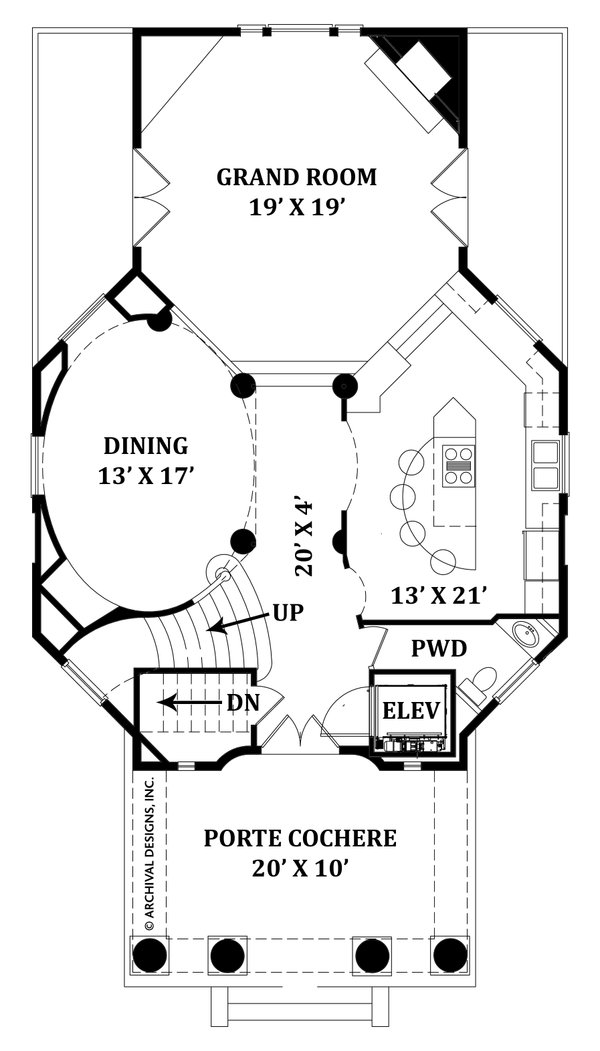 Classical Floor Plan - Main Floor Plan #119-343