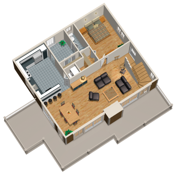 Cabin Floor Plan - Main Floor Plan #25-4587