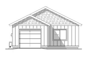 Exterior - Rear Elevation for Cottage House Plan #1099-7 - 2 bed, 2 bath