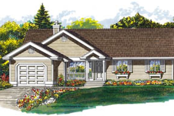 Exterior - Front Elevation for Traditional House Plan #47-477 - 3 bed, 2 bath