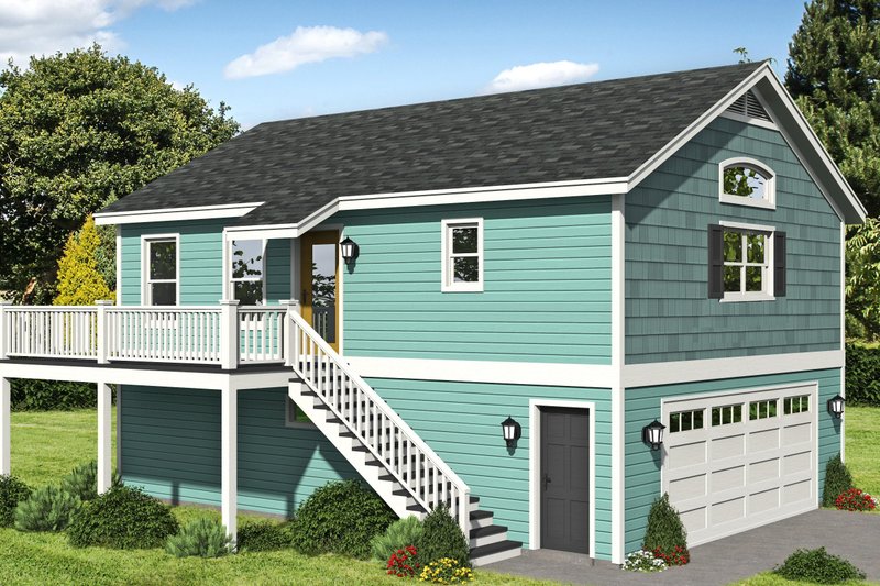 House Blueprint - Farmhouse Exterior - Front Elevation Plan #932-552