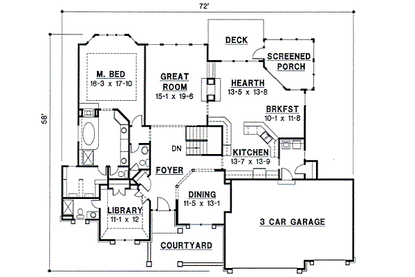 European Floor Plan - Main Floor Plan #67-339