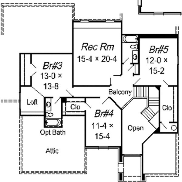 European Floor Plan - Upper Floor Plan #329-302