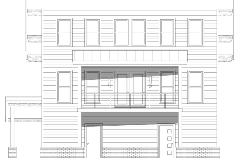 House Blueprint - Exterior - Front Elevation 3 for Contemporary House Plan #932-503 - 3 bed, 3.5 bath