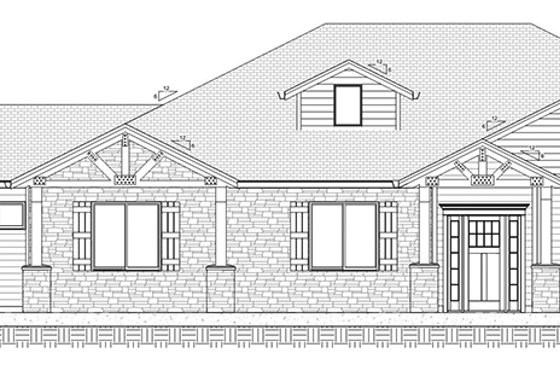 Exterior - Front Elevation 3 for Craftsman House Plan #1077-2 - 3 bed, 2 bath