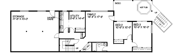 House Plan Design - Cabin Floor Plan - Lower Floor Plan #60-193