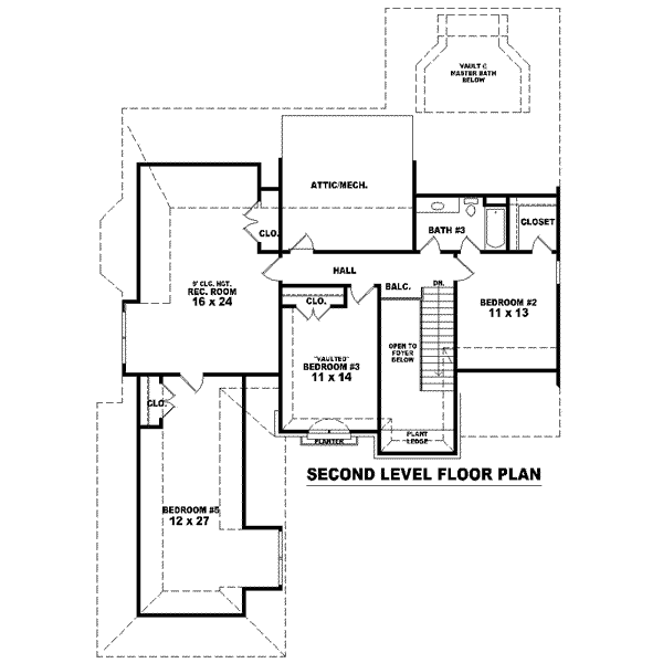 European Floor Plan - Upper Floor Plan #81-1562