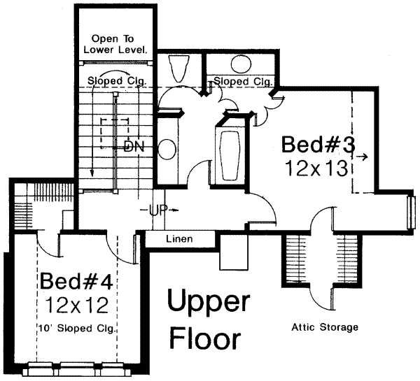 European Floor Plan - Upper Floor Plan #310-145