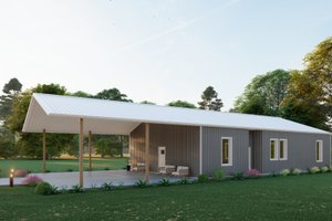 Barndominium Exterior - Front Elevation Plan #1107-41