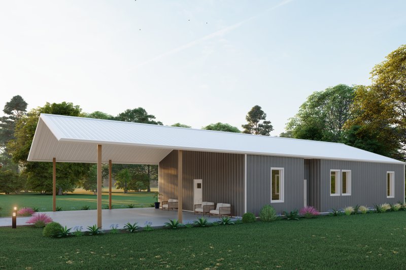 House Blueprint - Barndominium Exterior - Front Elevation Plan #1107-41