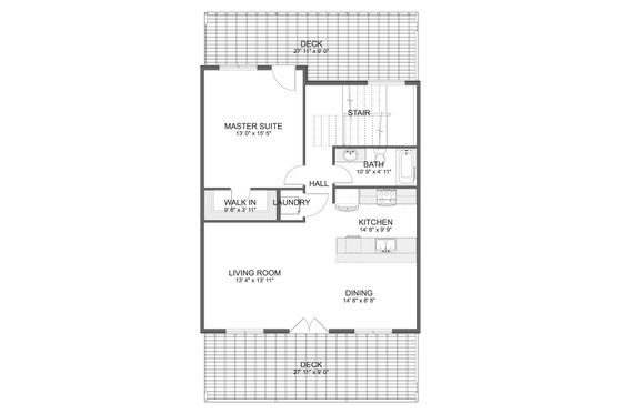 Floor Plan - Upper Floor for Barndominium House Plan #1060-230 - 1 bed, 2.5 bath