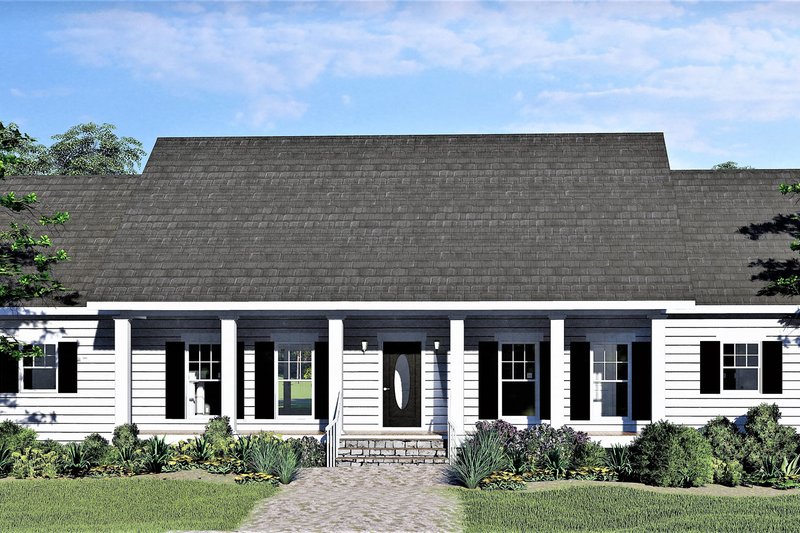 Architectural House Design - Southern Exterior - Front Elevation Plan #44-244