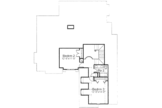 Floor Plan - Upper Floor for Traditional House Plan #120-123 - 3 bed, 3 bath