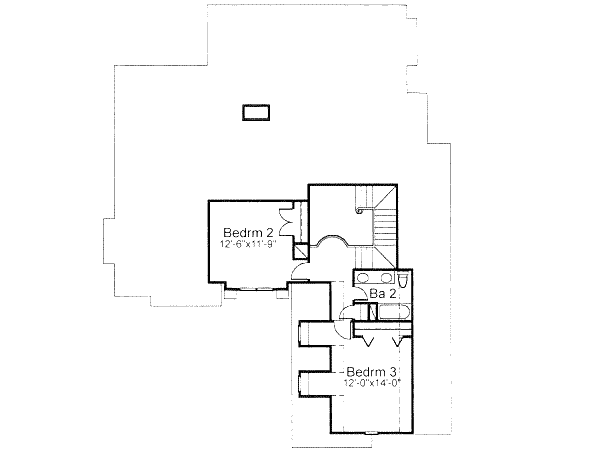 Traditional Floor Plan - Upper Floor Plan #120-123