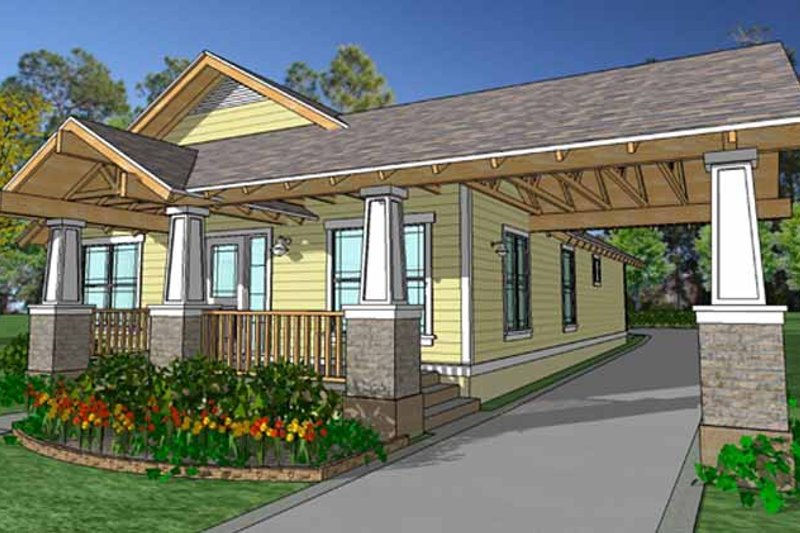 Architectural House Design - Craftsman Exterior - Front Elevation Plan #1007-19