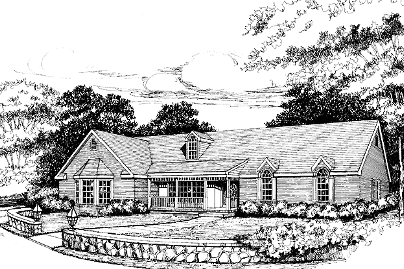 Home Plan - Country Exterior - Front Elevation Plan #314-198