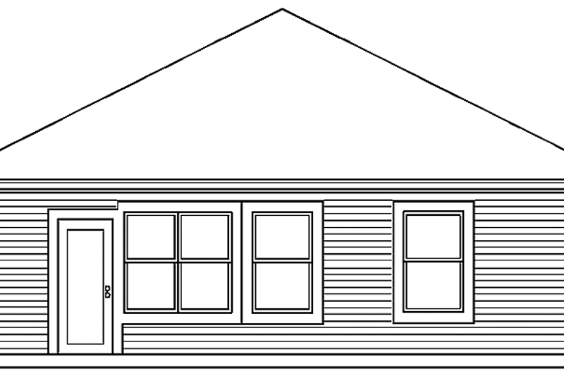House Blueprint - Exterior - Rear Elevation for Colonial House Plan #84-743 - 2 bed, 2 bath