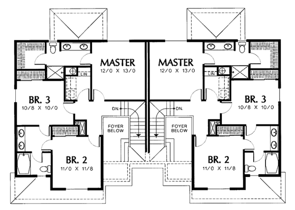 Architectural House Design - Traditional Floor Plan - Upper Floor Plan #48-757
