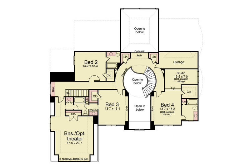 Home Plan - Floor Plan - Upper Floor for Classical House Plan #119-113 - 4 bed, 4.5 bath