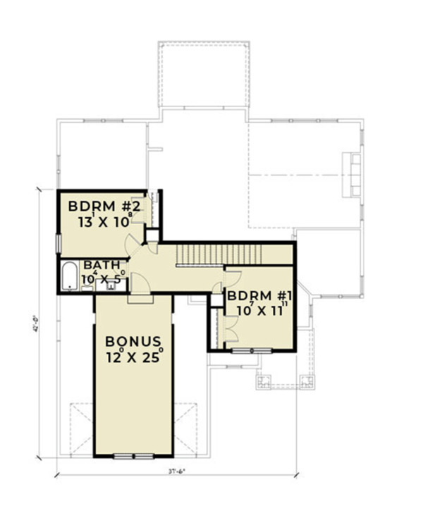 Architectural House Design - Ranch Floor Plan - Upper Floor Plan #1070-28