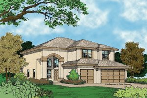 House Plan Design - Exterior - Front Elevation for Mediterranean House Plan #417-484 - 4 bed, 2.5 bath