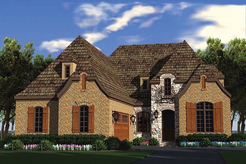 Architectural House Design - Exterior - Front Elevation 5 for European House Plan #453-636 - 4 bed, 3.5 bath