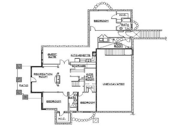 House Plan Design - Bungalow Floor Plan - Lower Floor Plan #5-386