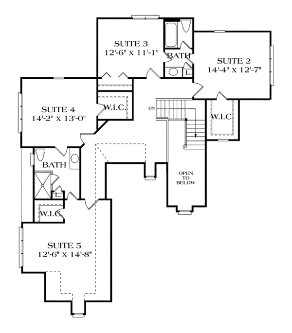 House Design - European Floor Plan - Upper Floor Plan #453-336